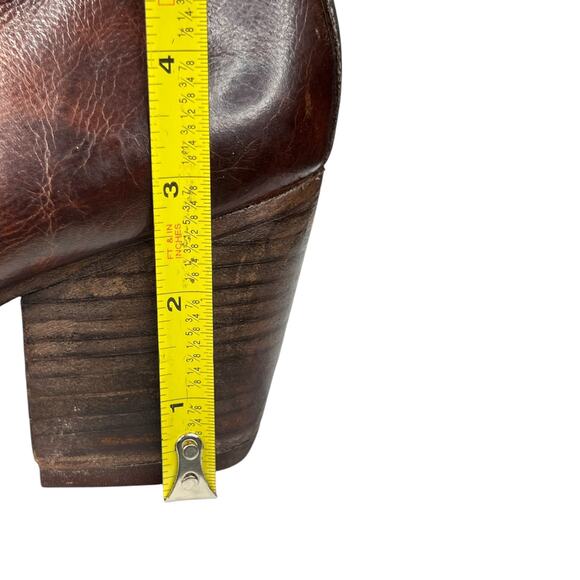 Oak Tree Farms Baila Brown Leather Victorian Western Ankle Boot Size US 11 - Picture 12 of 12